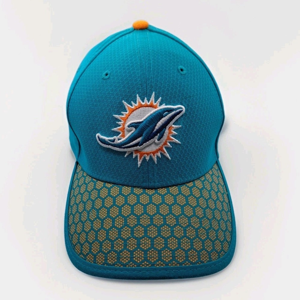 NFL Miami Dolphins Football New Era 39THIRTY Stretch Fitted Baseball Hat Cap M/L